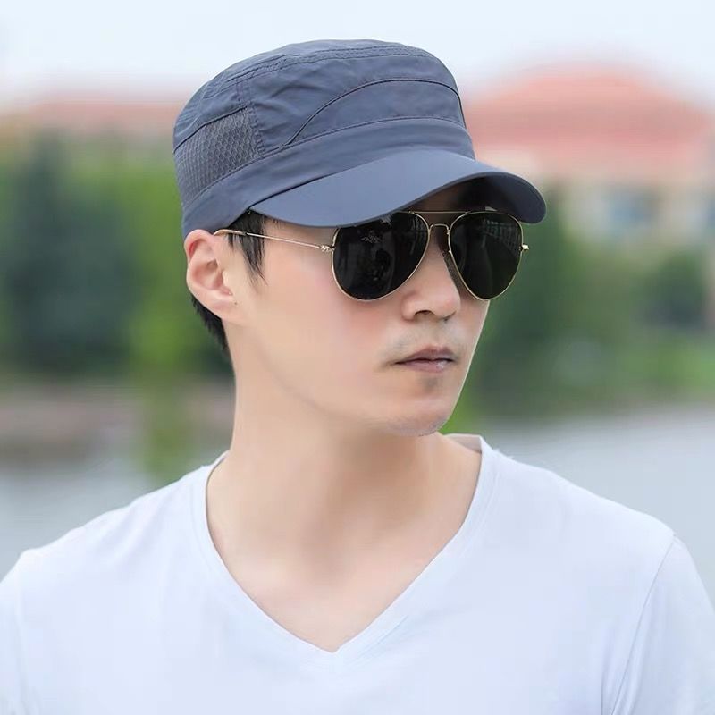 芭雅莲新品后封口平顶帽夏季遮阳防晒平顶帽男士户外速干帽秋季休闲