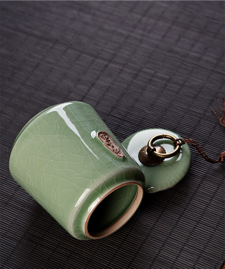 储茶罐茶叶罐紫砂茶叶罐小陶瓷罐存茶罐装茶叶盒茶叶包装盒茶具家用