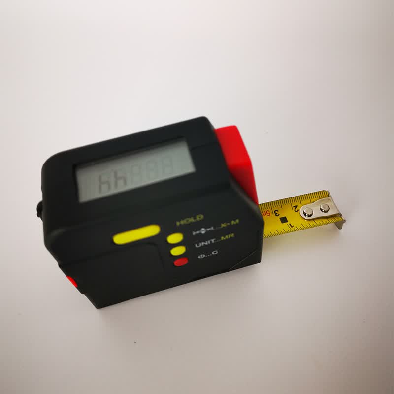 美国进口数显卷尺电子尺数字液晶5米测量工具钢卷尺高精度测距仪 黑色