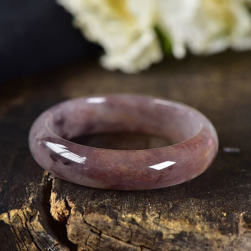 翡翠山水牌 新疆金丝玉紫罗兰手镯佘太翠戈壁玉镯石英岩玉乌彩玉石