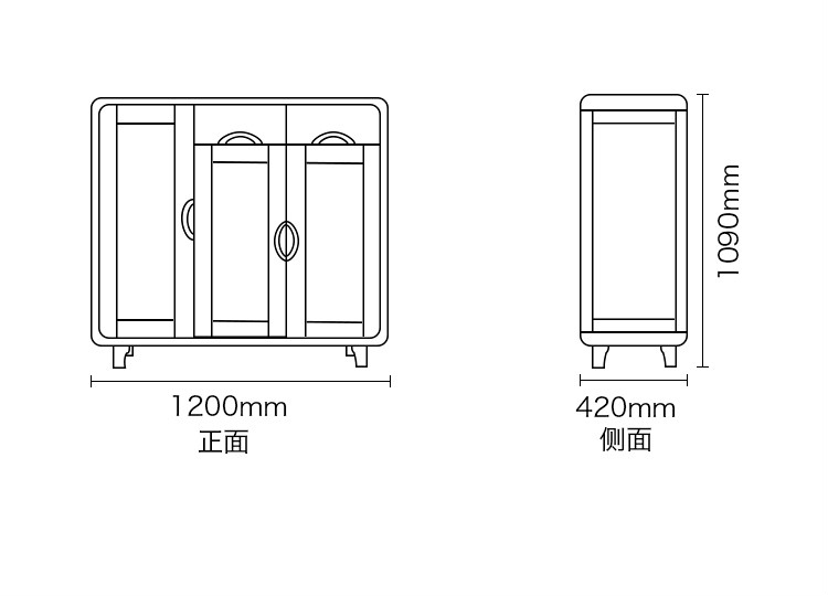 餐边柜怎么画图片