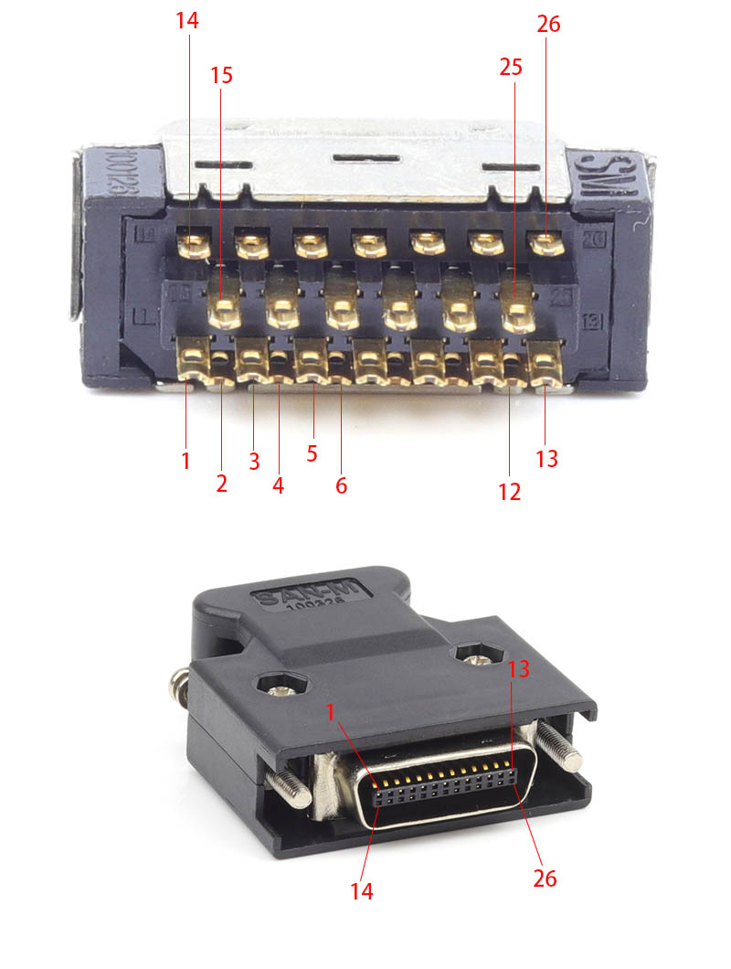 铜scsi连接器20/26/50针50p接头14p 20p 26p 36p伺服驱动器插头 全金