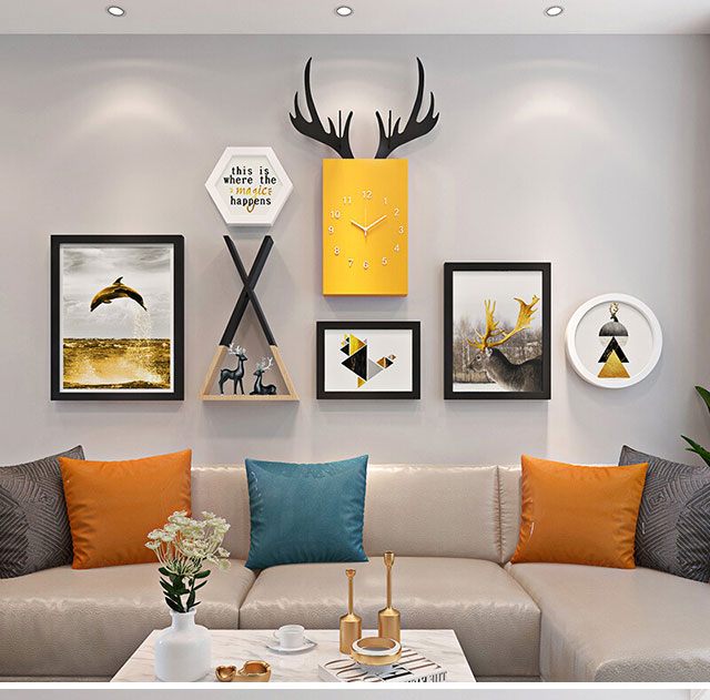 迈洋达北欧风沙发背景墙装饰画客厅挂画餐厅壁饰墙壁挂饰家庭相片墙画