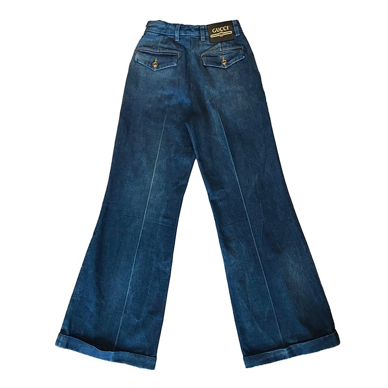 gucci古驰女士高腰牛仔裤蓝色36