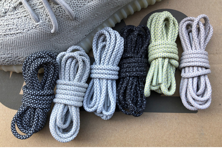 好品质椰子350鞋带反光适配v2yeezy欧亚限定洲冰蓝原装芝麻布奶油圆