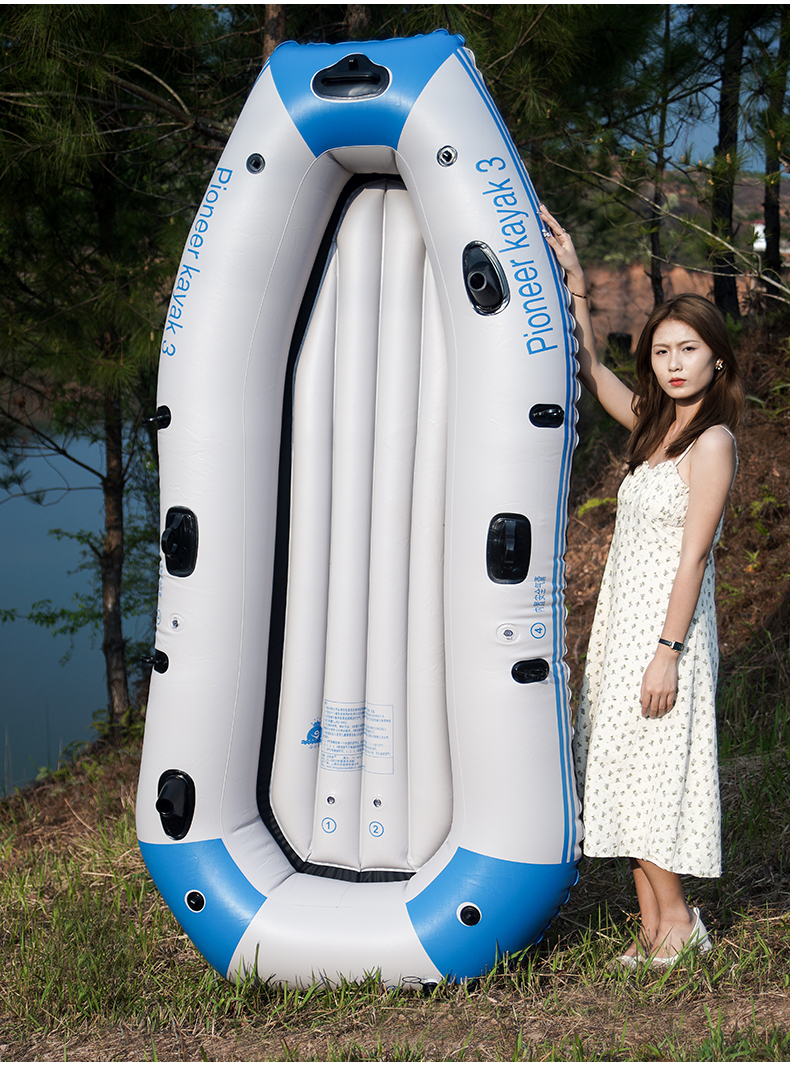 双人充气船橡皮艇加厚钓鱼船2345人耐磨气垫船气垫船冲锋舟皮划艇 海