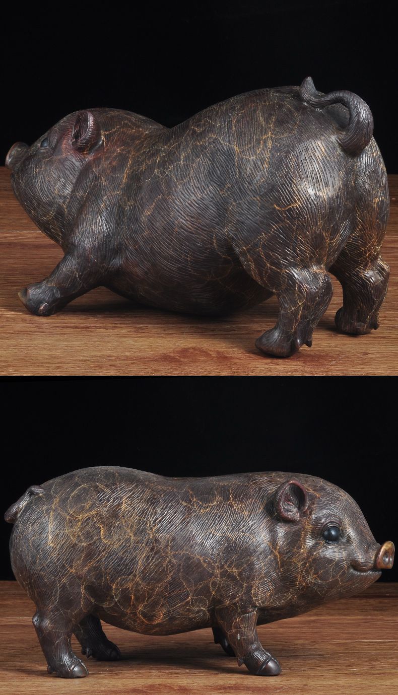 京选好货铜猪摆件十二生肖工艺品生日礼品猪可爱创意客厅家居摆设12寸