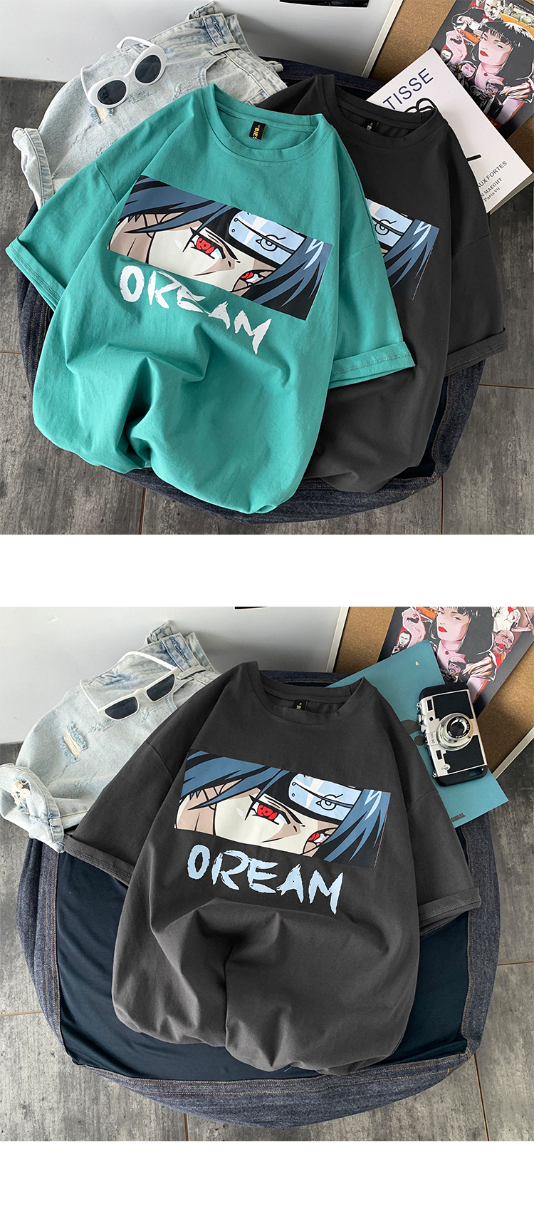 布须曼火影忍者boy短袖男潮牌百搭ins情侣装夏季设计感小众炸街上衣