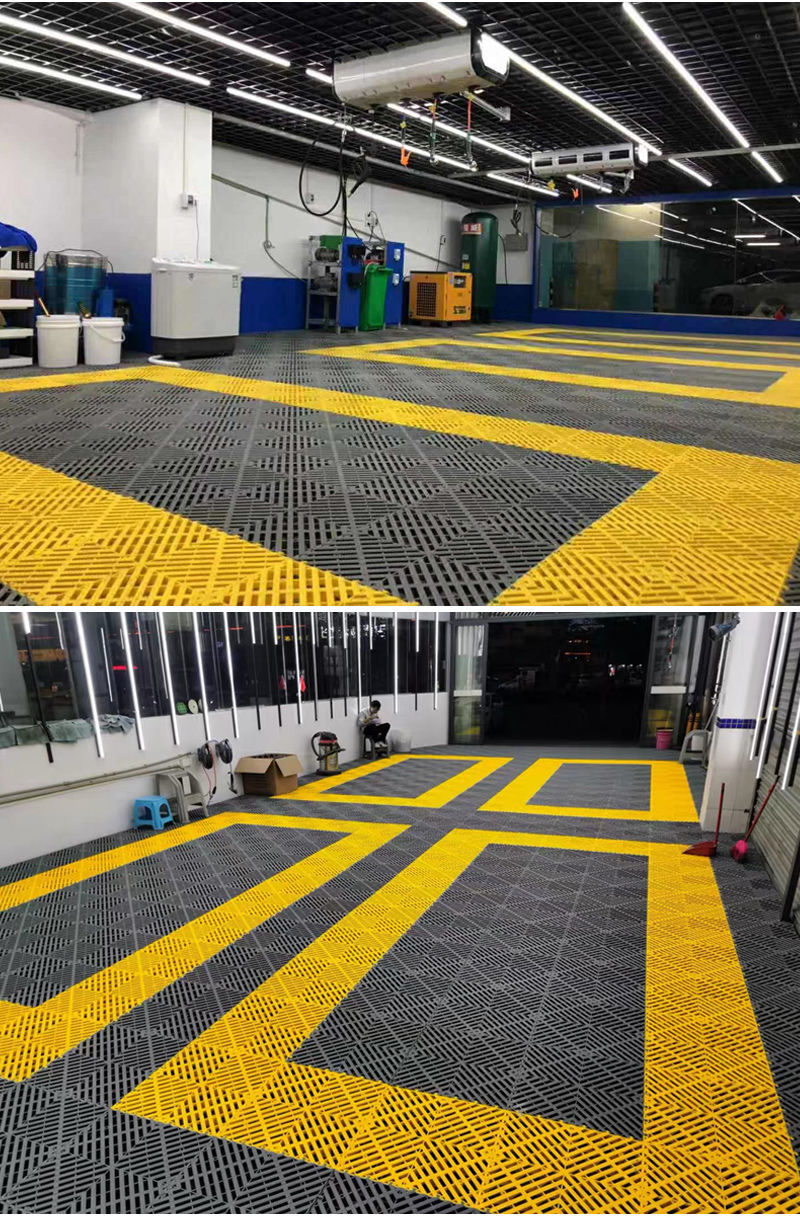 洗车房地格栅塑料拼接地板汽车美容店车展免挖槽地面排水网格板40403