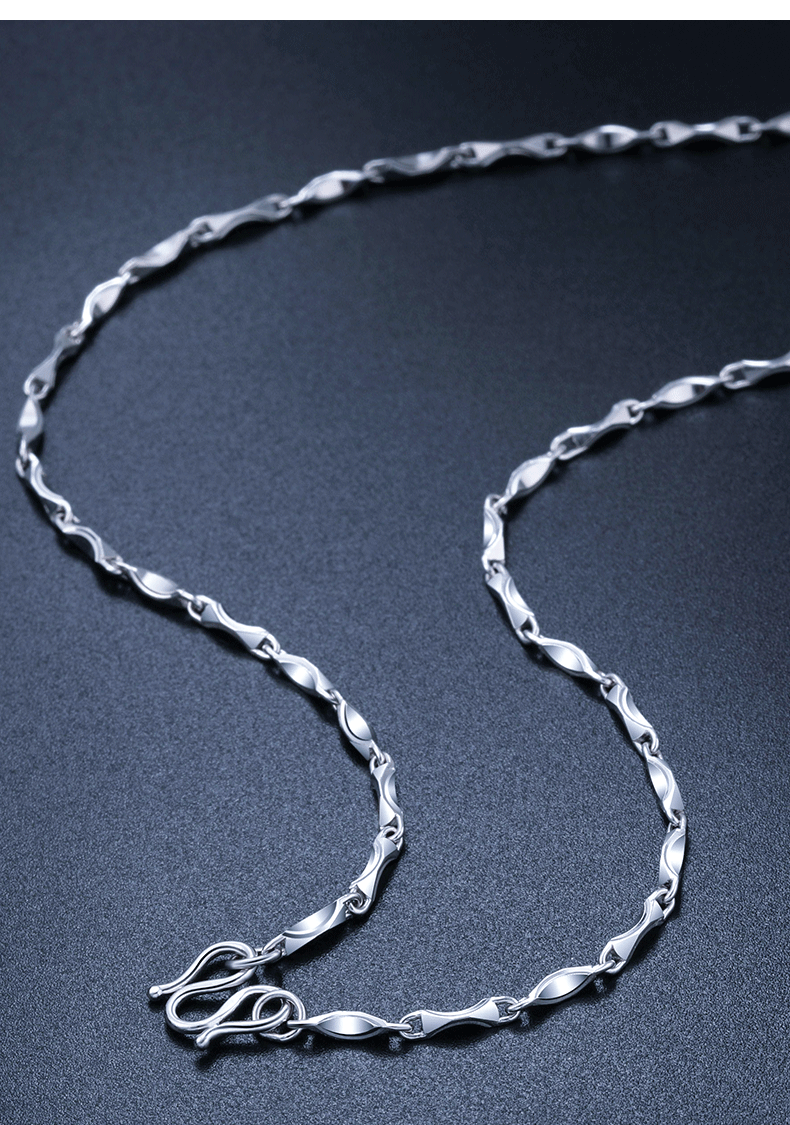 荟幽兰铂金项链男pt950白金项链男士pt999铂金项链男白金项链锁骨链