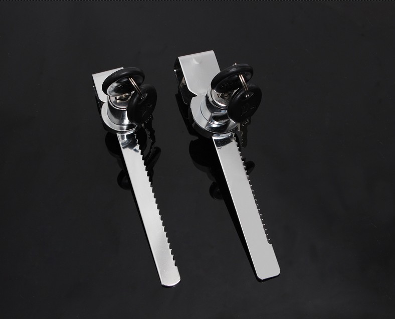 卧式冰柜锁卧式玻璃推拉锁冷冻柜锁冷柜锁展柜锁玻璃锁免开孔大号通开