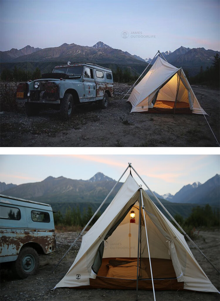 美国制进口ellis户外露营复古美式西部牛仔美剧黄石同款帆布帐篷 米