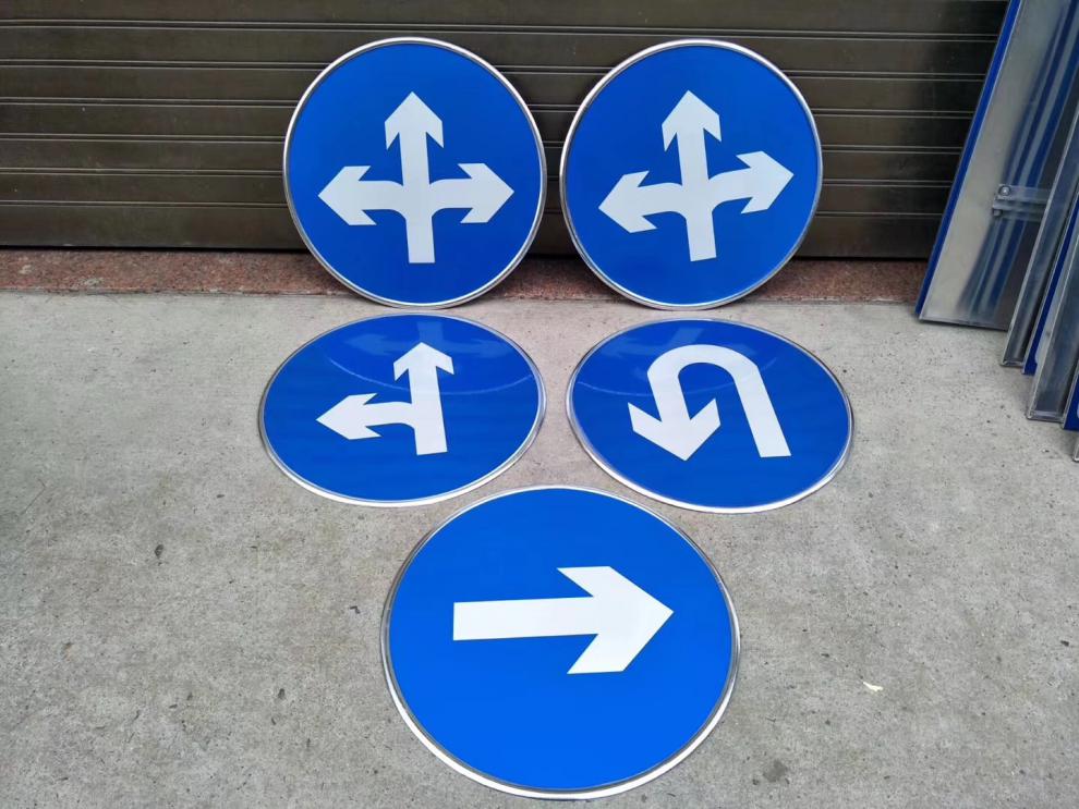 交通指示牌60圆形限重限高反光标识厂区限速5km慢字警示路牌铝板灰色