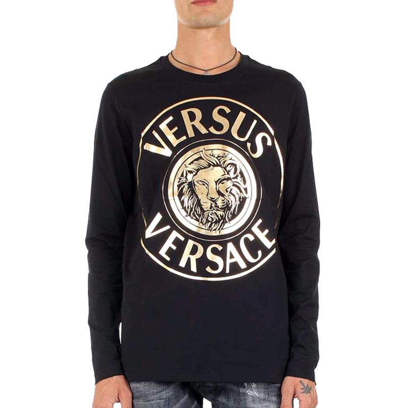 versace 范思哲范瑟丝男装 秋冬款男士长袖棉质金色狮子印花长袖t恤
