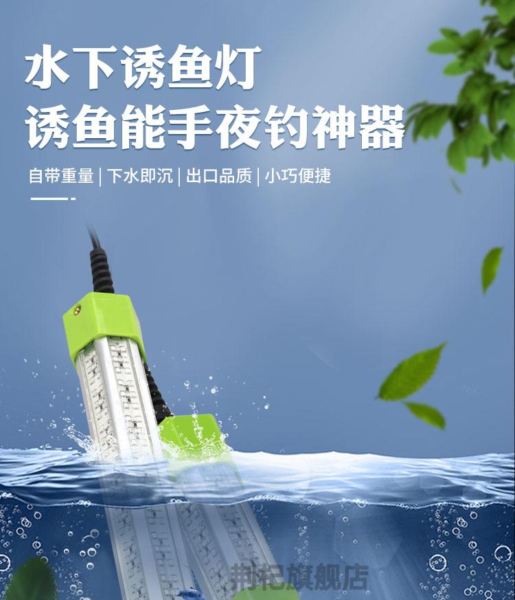 12v筏钓水下诱鱼灯绿色集鱼捕鱼钓鱼灯筏钓灯夜钓翘嘴鱿鱼 12v或220v