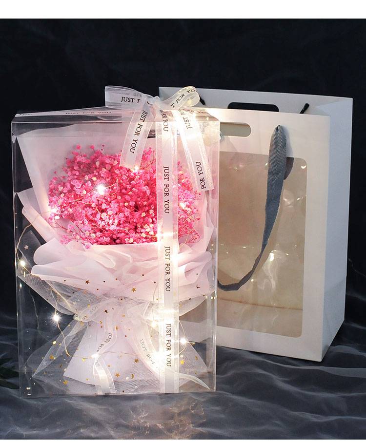 肥皂花礼盒满天星花束礼盒香皂玫瑰花表白生日送女友老婆闺蜜情人节