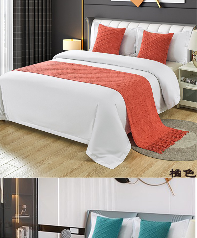 床旗床尾巾现代简约印象派床旗床尾巾宾馆酒店民宿床