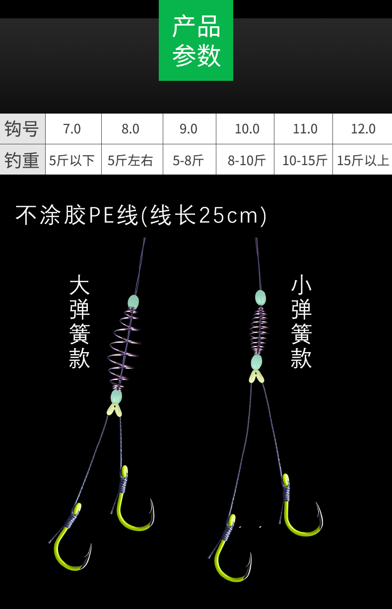 手杆釣鰱鱅釣組手竿套裝浮釣花白鰱魚胖頭魚鉤彈簧雙鉤專用子線aa鉤7