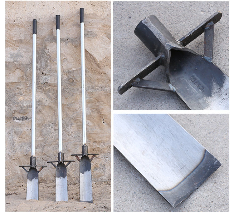 挖树铲子洛阳铲全钢加厚起苗器户外挖土断根农用工具挖笋神器铁锹45cm