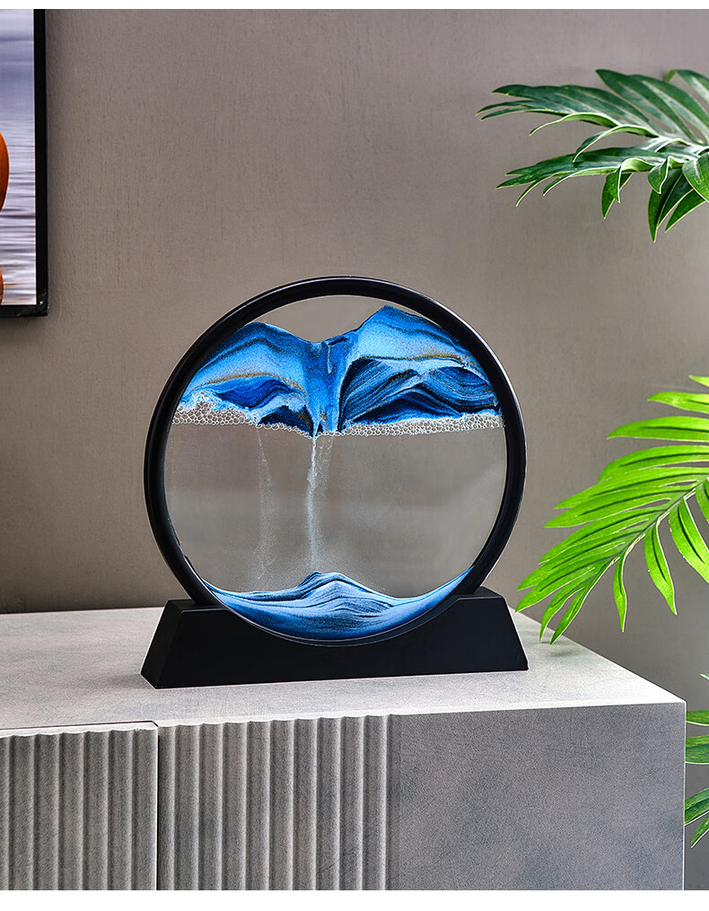 だ创意轻奢流沙画沙漏现代简约办公室摆件家居客厅电视柜装饰品水星记