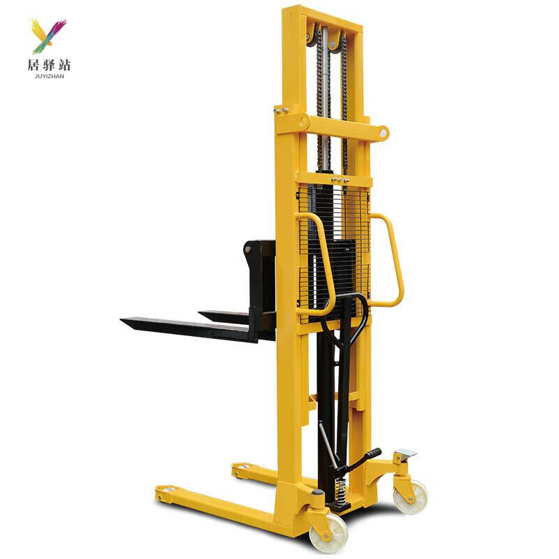 手动液压叉车堆高车仓库装卸升降搬运车2吨小型升高车电动定制 双门架