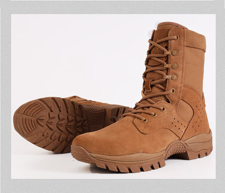 金猴作战靴春秋季新式22棕色作战靴户外男火款侧拉链战训靴配发战术靴