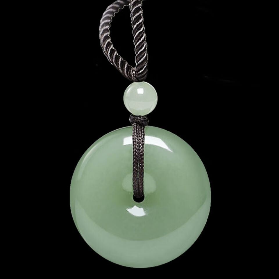 浙饰界新疆和田玉青玉平安扣玉吊坠情侣男女款儿童大小挂件玉佩玉坠
