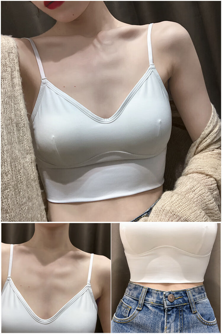 kj夏季薄款美背文胸抹胸内衣女无钢圈大露背u型吊带