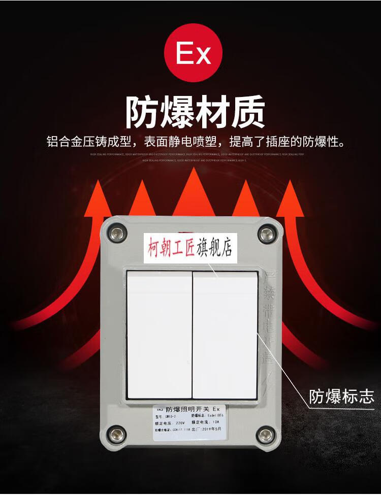 防爆开关220v10a明装暗装墙壁86型单开双开三开四开工业照明开关一位