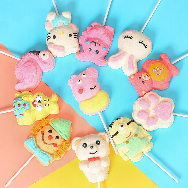 圣诞节卡通软糖35克20支可爱小兔子棉花糖棒棒糖软糖水果味零食整盒18