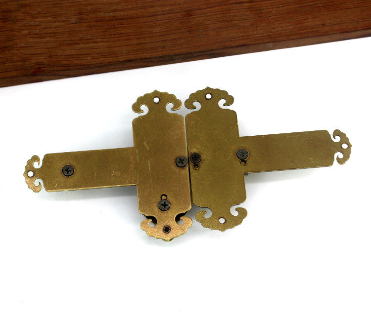 门拴 纯铜门扣老式门插销门锁实木大门黄铜加厚插销锁庭院栅栏 荷花款