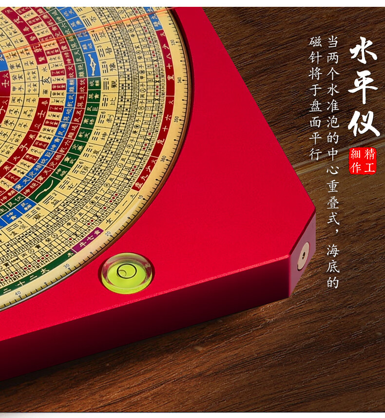 新品万福堂纯铜双面八面激光罗盘高精度专业电子三元三合综合盘八面