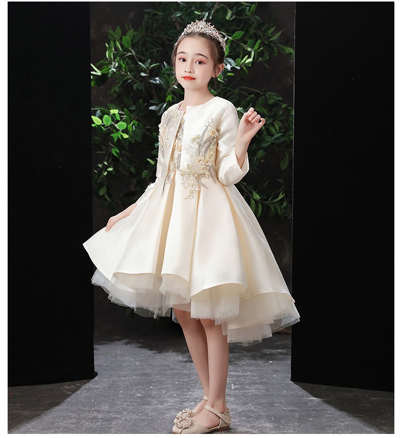花童婚礼小女孩礼服女童礼服裙洋气公主高端花童婚礼小女孩主持人礼服