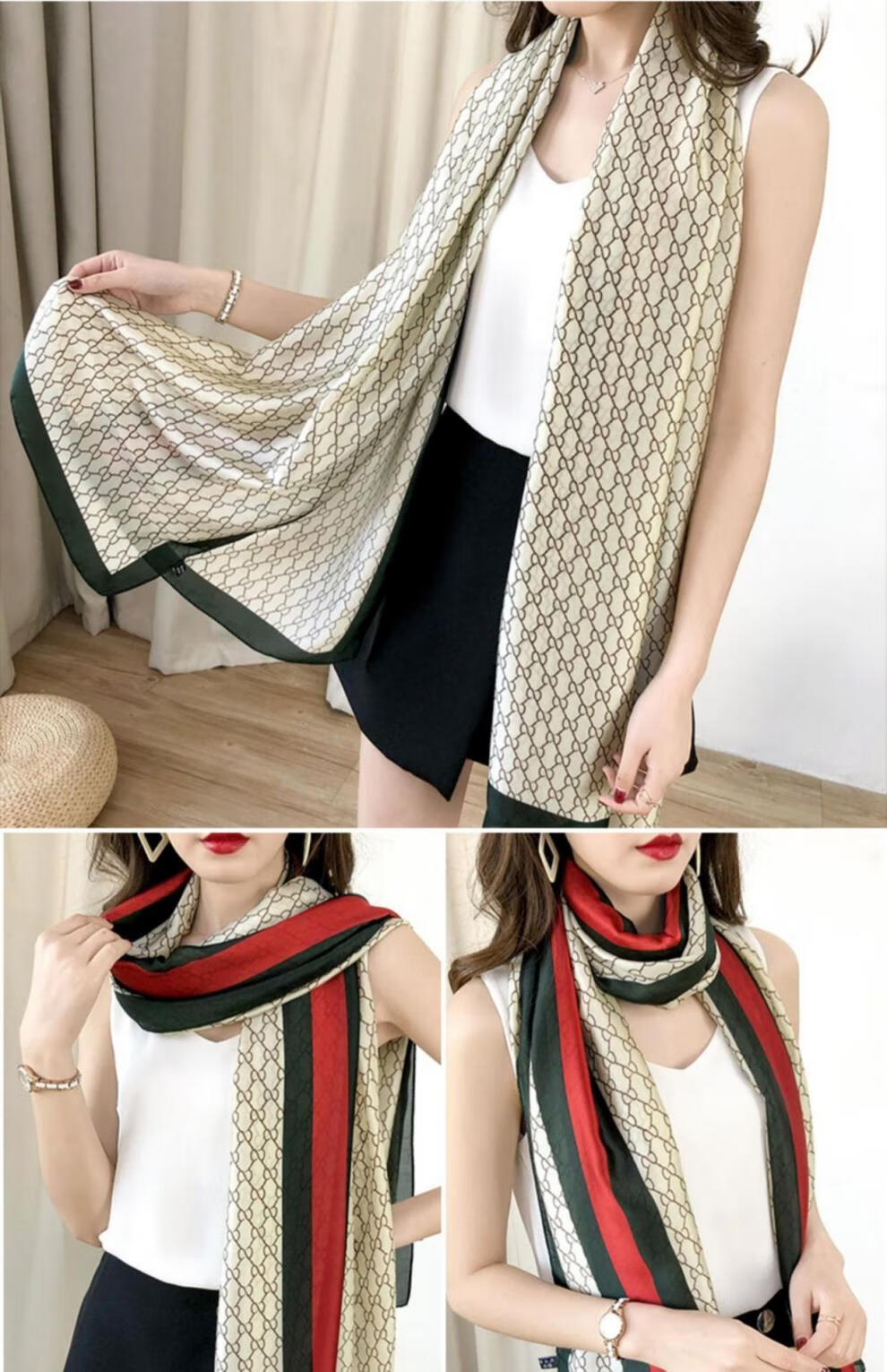 新品丝巾女年轻丝巾围巾秋冬款洋气时尚女士2021新款纱巾春秋季百搭