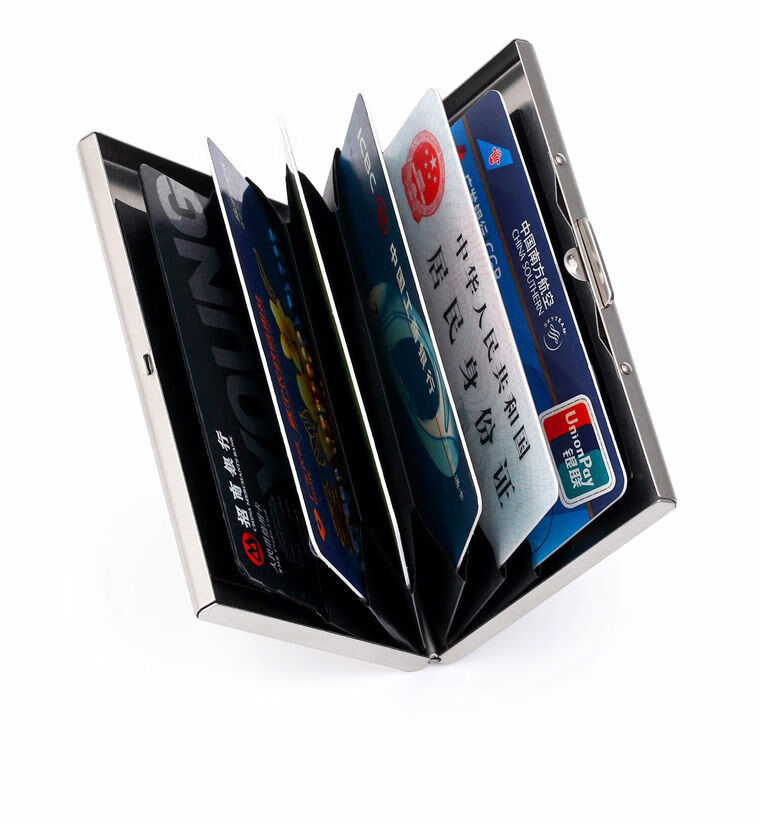 防消磁卡片盒防盗刷便携金属卡包男女简约屏蔽rfid卡套不锈钢卡夹