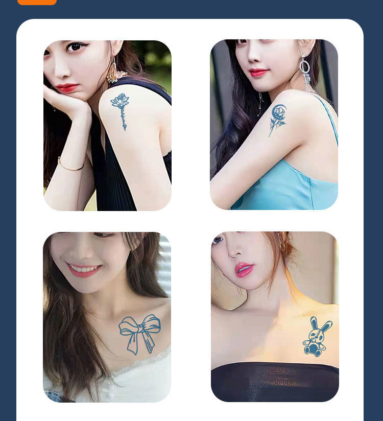 草本纹身贴草本纹身网红同款半果汁贴仿真艺貂蝉纹身防水逼真刺青13张