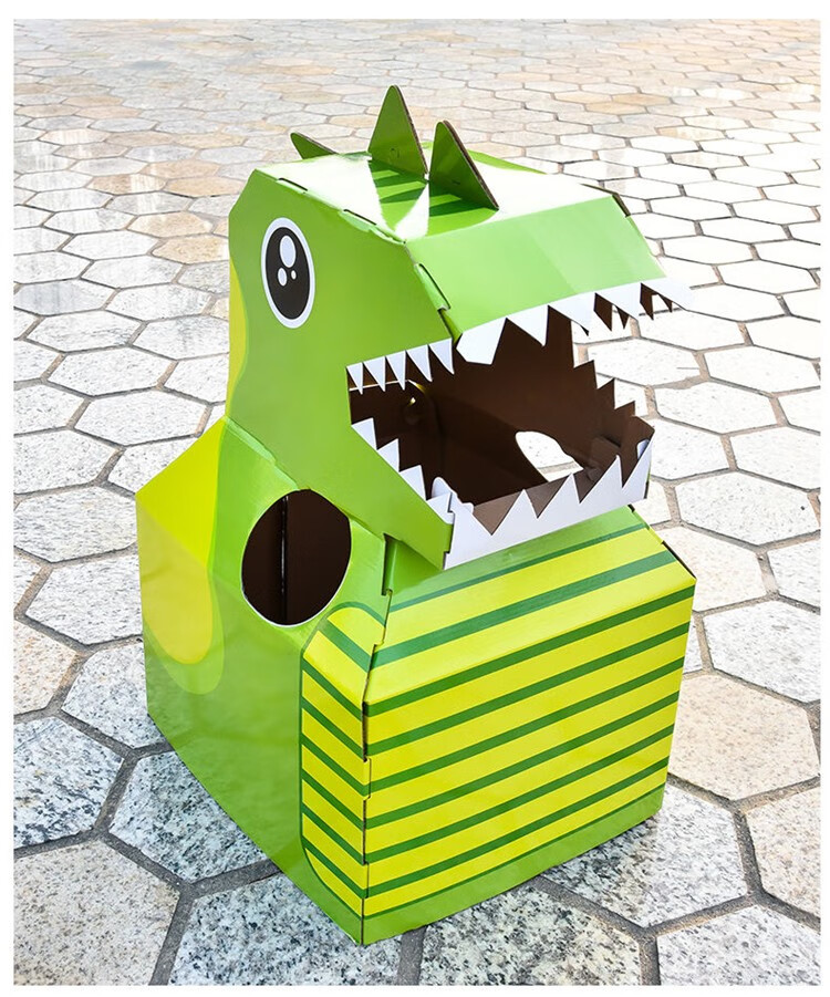 新312岁可穿戴恐龙纸箱汽车玩具纸板模型幼儿园儿童diy手工制作纸皮