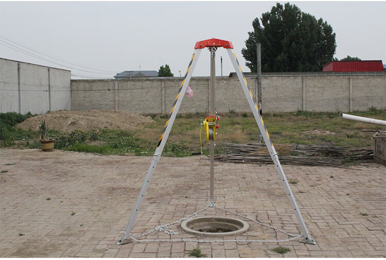 救援三脚架井口救援应急三角架可伸缩铝合金消防支架自锁绞盘 三脚架