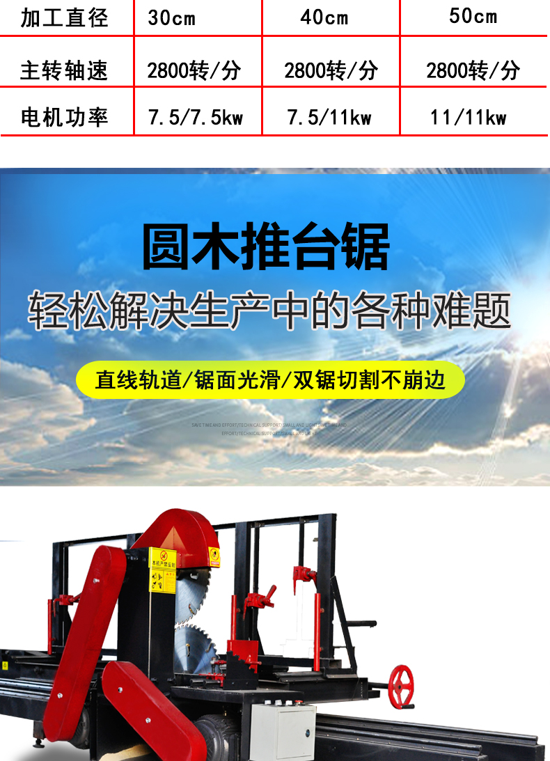 机械开料锯精密原木开板锯上下小型圆盘锯台锯此价格为机器定金50型