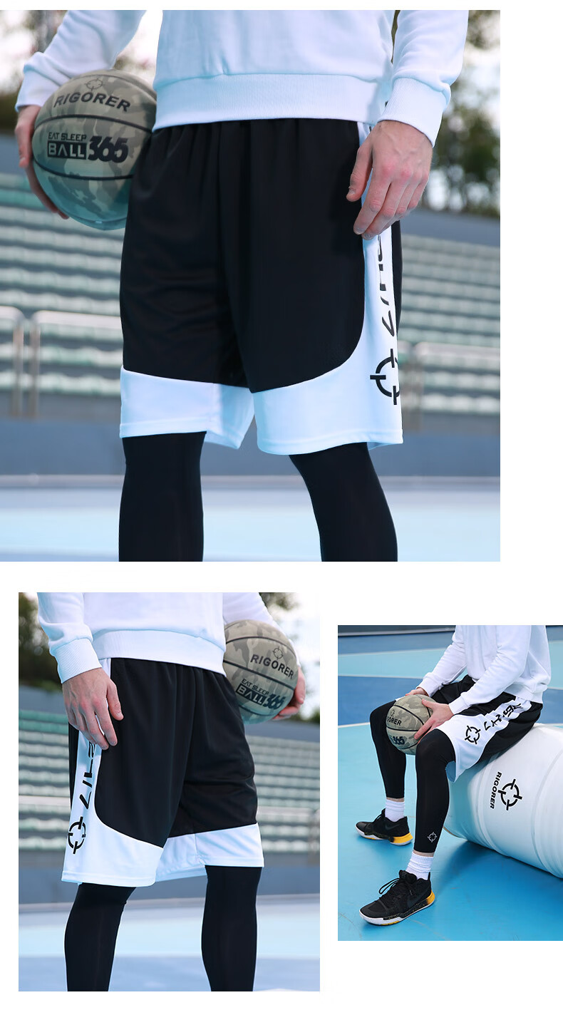 准者篮球裤男短裤宽松运动黑色cuba训练服大码球裤潮新款裤子速干黑色