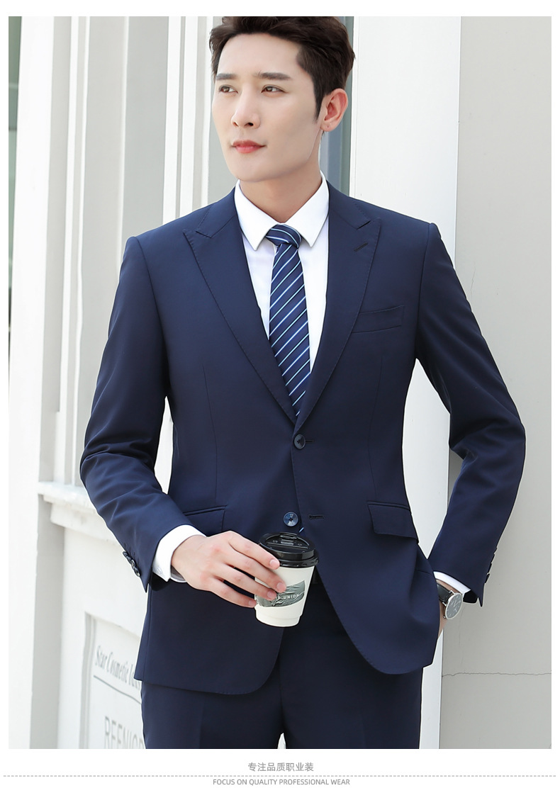 磐王男装商务宝蓝职业套装男女西装销售经理办公室银行西服藏蓝xxxxl