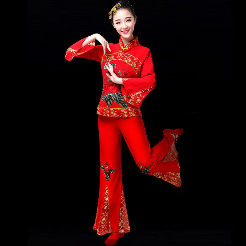甄选冬季精选秧歌服演出服成人喜庆民族腰鼓服古典舞扇子舞广场舞蹈