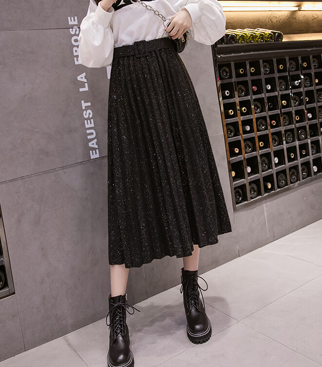 中年女士秋冬季半身裙一步半裙中年人中长款冬天显瘦中年人百褶裙高腰