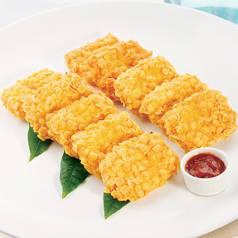 虾排海鲜油炸小吃香酥玉米片虾排脆皮虾饼酒店冷冻半成品点心