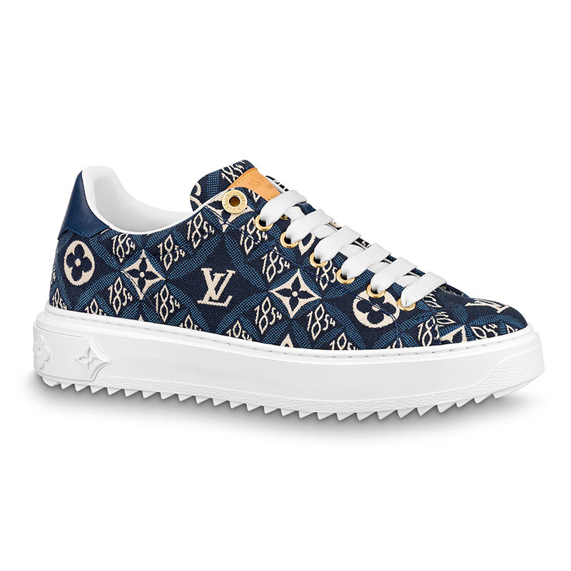 louisvuitton路易威登女鞋2021新款1854系列运动鞋提花织物加厚胎面