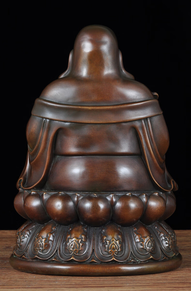 全铜弥勒佛摆件坐莲笑佛大肚佛像家居客厅玄关装饰品乔迁开业礼品kf1