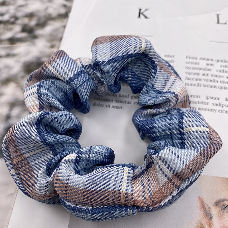 裕德俊温柔一刀jk大肠圈bm发圈头绳韩国ins网红少女格子发圈森系大肠