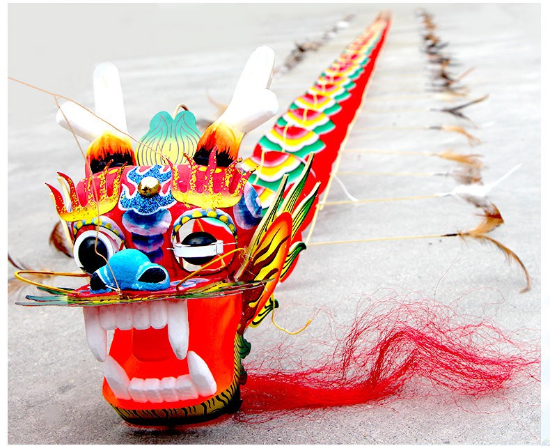 风筝大型龙 龙头蜈蚣 潍坊传统工艺手工立体礼品串型龙 脸谱龙头蜈蚣
