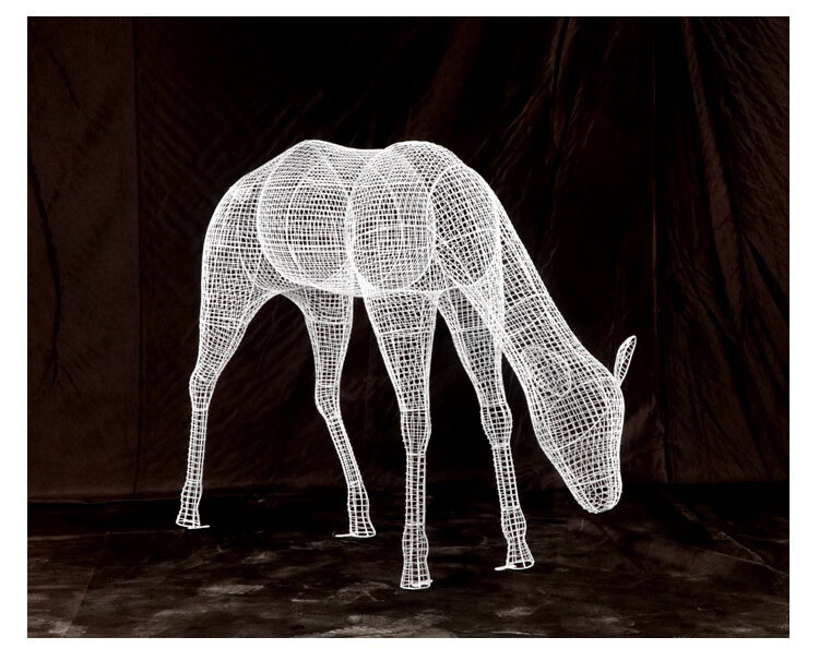 南界不锈钢镂空梅花鹿雕塑铁艺动物户外园林草坪景观美陈装饰摆件定制