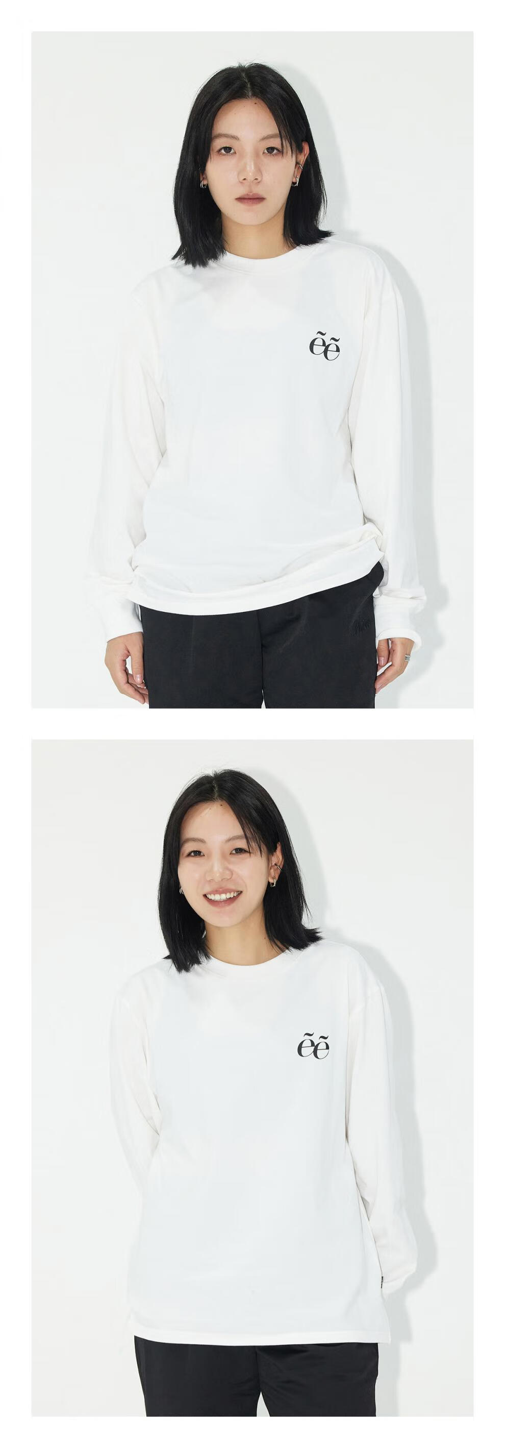 phew潮牌长袖t恤秋季情侣印花圆领上衣男女美式宽松潮流衣服 黑色 m